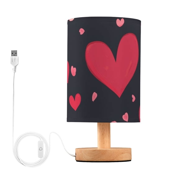Valentine Cherry Blossom Heart Table Lamp with USB Port LED Warm Light Lamp Night Light Home Decor