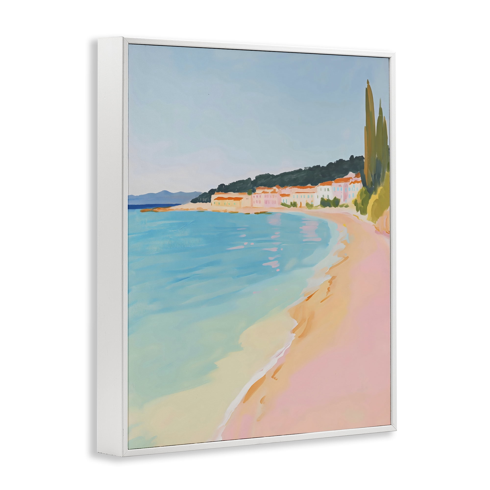 Stupell Industries Abstract Village By The Sea White Framed Giclee Art, design by The Prints Vibe