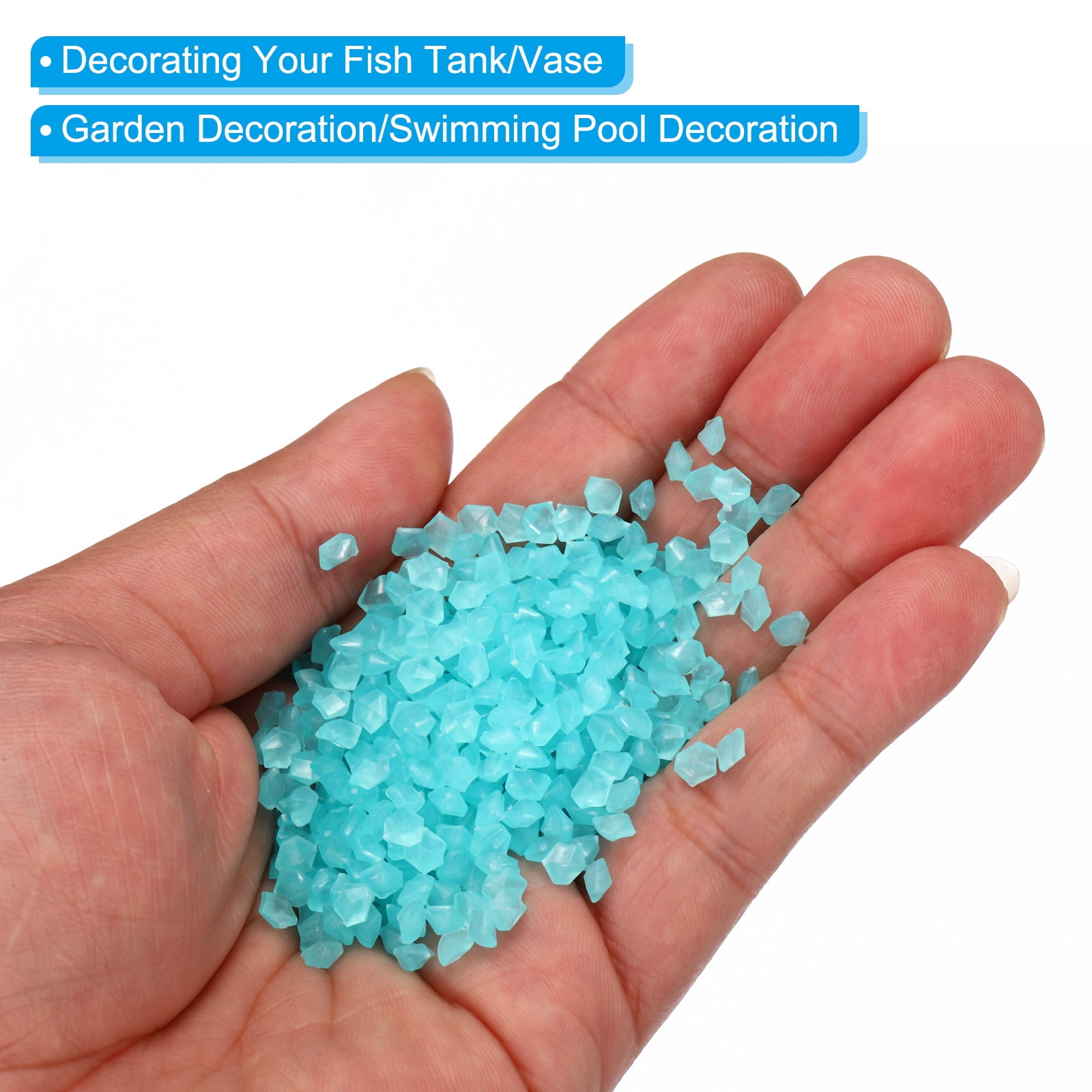 Unique Bargains 3000Pcs Glow Rocks 3-5mm Glow Pebbles Luminous Stones Decor DIY Blue