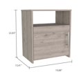 thumbnail image 3 of Atlin Designs Table de Chevet Moderne en Bois à 1 Étagère Gris Clair, 3 of 13