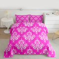 thumbnail image 2 of Manfei Western Damask Print Full Size Comforter Sets for Adult, Vintage Flower Floral Bedding Comforter Set, Bohemian Mandala Reversible Bedding Sets, Ultra Soft Home Decor, 3pcs, 2 of 8