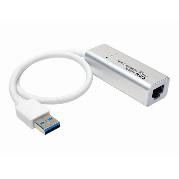 Tripp Lite Usb 3.0 Superspeed To Gigabit Ethernet Nic Network Adapter Rj45 10/100/1000 Aluminum White - Network Adapter - Usb 3.0 - Gigabit Ethernet - Silver