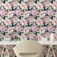 thumbnail image 2 of Ambesonne Retro Peel & Stick Wallpaper for Home, Pinkish Flowers Leaves Art, 13"x36", Soft Pink Jade Green, 2 of 5