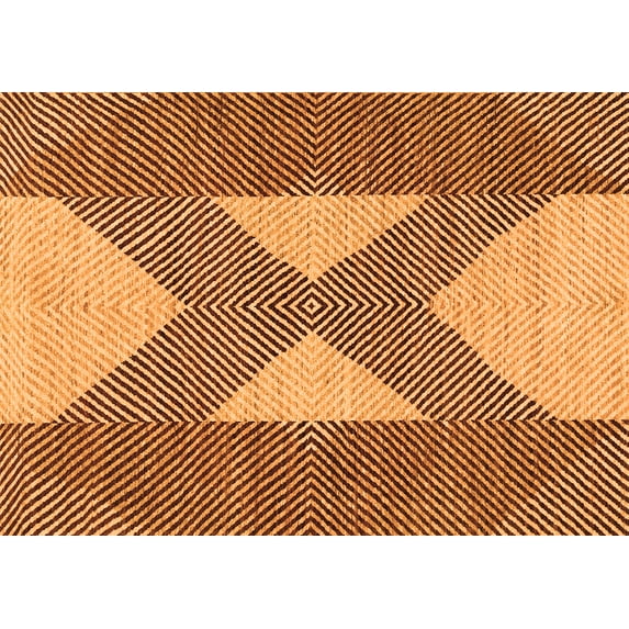 Ahgly Company Indoor Rectangle Abstract Orange Contemporary Area Rugs, 5' x 7'