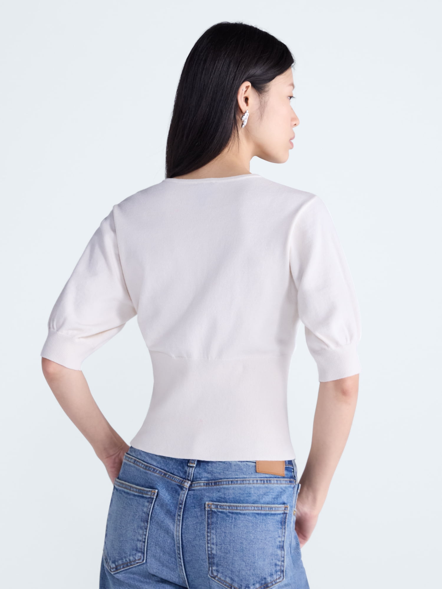 Scoop Women's and Women's Plus Ribbed Cardigan Sweater, Sizes XS-4X