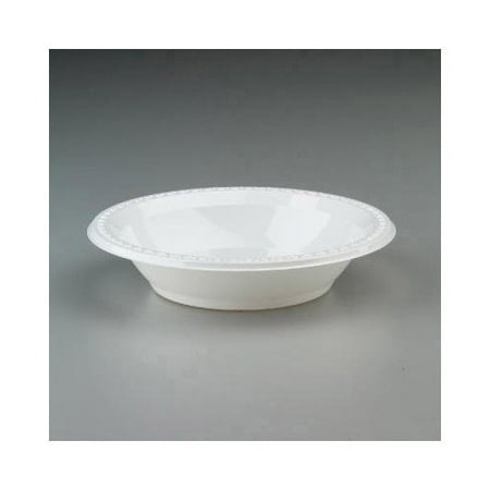 CHINET 32 Ounces Round Plastic Bowls in White