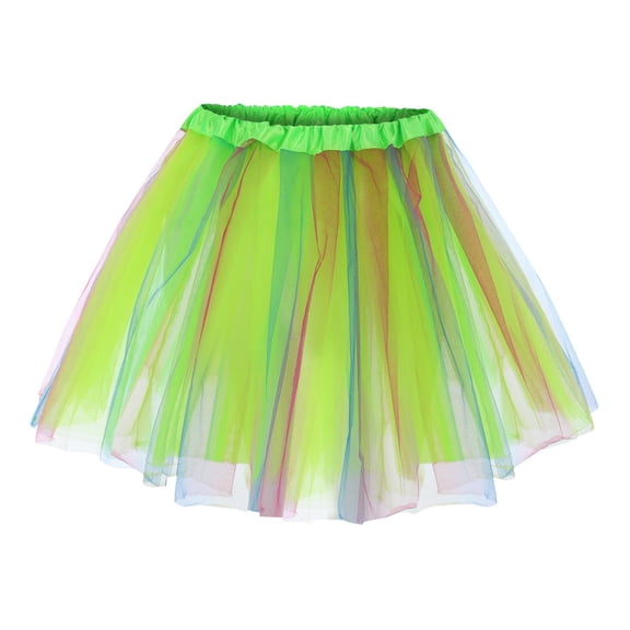 TBWNWG Womens Adult Sparkly Elastic 3 Layered Tulle Tutu Skirt,Size A