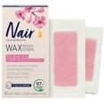 thumbnail image 1 of Nair Wax Ready Strips for Legs & Body with Skin Softening Cherry Oil, for Sensitive Skin, 40 Strips + 4 Finishing Wipes, Packaging May Vary, 1 of 8