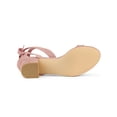 thumbnail image 5 of BLISSFUL STEP Women's Opened Toe Block Heel Lace up Dress Sandals Dust Pink 8, 5 of 7