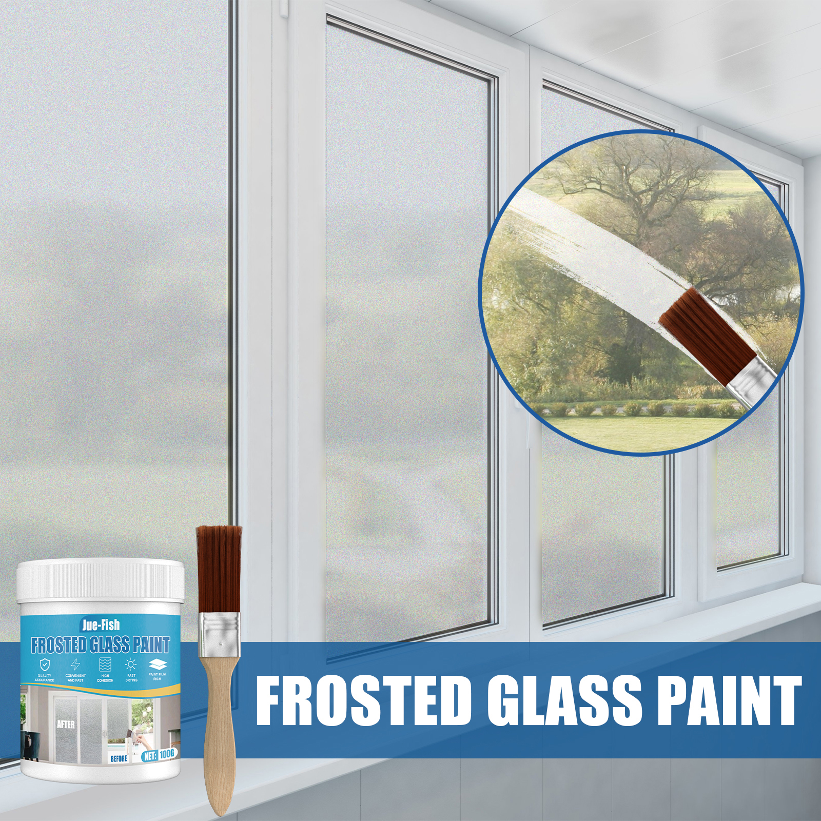 Whoamigo Frosted Glass Paint for Door & Window Shading - Provides Personal  Privacy and Protection 