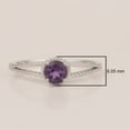 thumbnail image 5 of 5MM Round Shape Amethyst 925 Sterling Silver Solitaire Women Anniversary Ring, 5 of 7