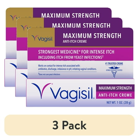 (3 pack) Vagisil Maximum Strength Anti-Itch Creme, 1 Oz, 1 Pack
