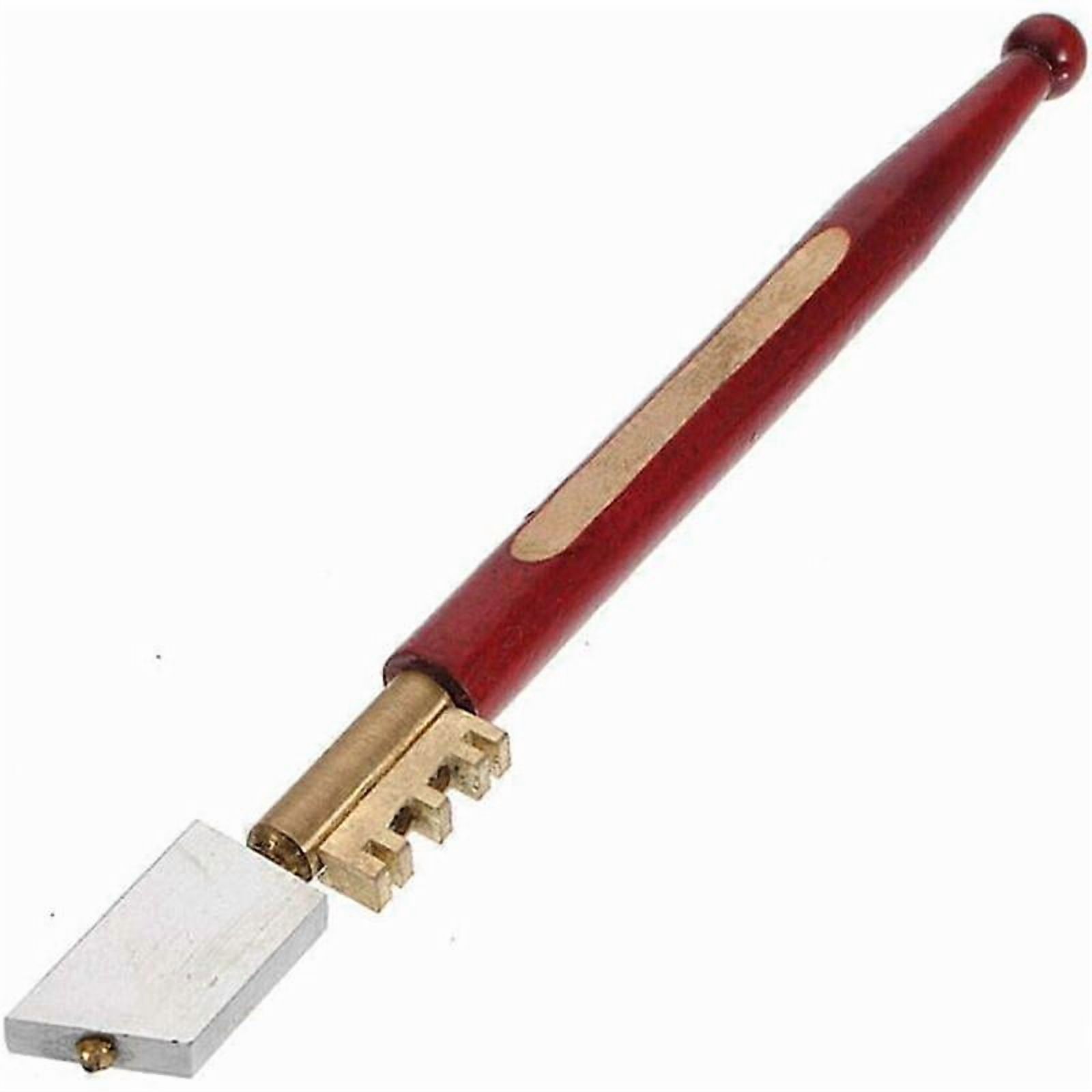 Glass Cutting Tool, Heavy Duty Diamond Glass Cutter for Cutting Glass up to 8mm Thick Brass Snapper Hardwood Handle, 18cm