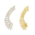 thumbnail image 4 of Big Angel Wing Ear Crawler Earrings Simulated Cubic Zirconia In Yellow Gold Over Sterling Silver, 4 of 6