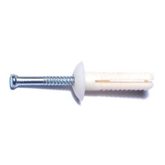1/4" x 1" Nylon Plastic Mushroom Nail Drive Anchors NDAMN-036