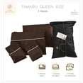 thumbnail image 2 of Juego de Sábanas Queen Size 2800 Hilos Extra Suave Premium Textura Rayada Soft Nature, 2 of 5