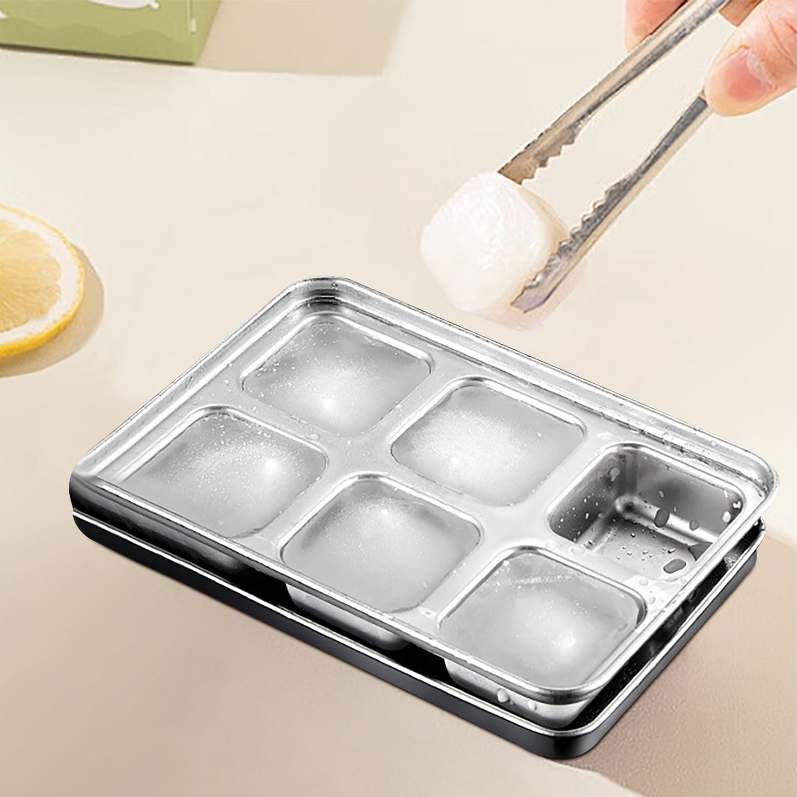 LLDYYDS Stainless Steel Ice Cube Trays, Metal Ice Cube Trays for Freezer Vintage Inspired Design