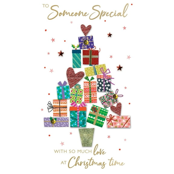 Second Nature Christmas Handmade Champagne Card Someone Special Tree & Gifts