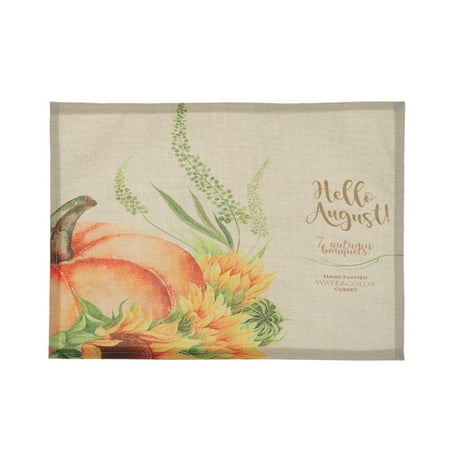 

32x42cm Halloween Pumpkin Patterm Linen Placemat Tableware Decorative Mat Anti-skid Pot Mat Round Bowl Mat Plate Pad