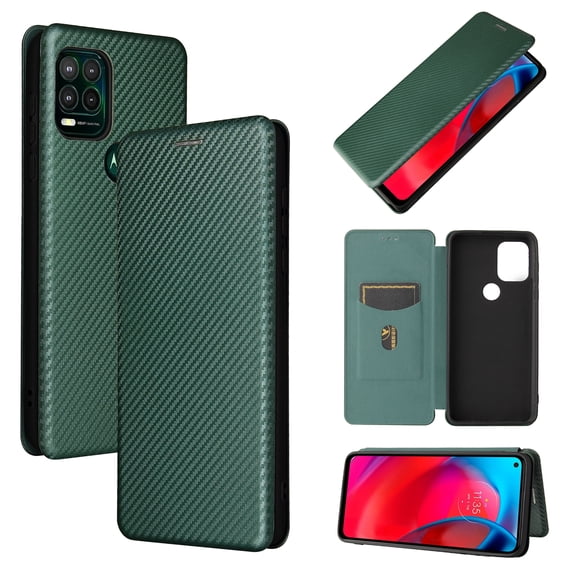 For Motorola Moto G Stylus 5G Carbon Fiber Texture Horizontal Flip TPU PC PU Leather Case with