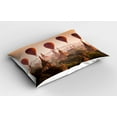 thumbnail image 2 of Ambesonne East Pillow Sham 2 Pack, Hot Air Balloon Myanmar, 30"x20", Peach Orange Cinnamon, 2 of 3