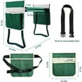 thumbnail image 6 of Kneeler and Seat, Upgraded Folding Bench Stool Portable Kneeler, Sturdy Gardening Tools with 2 Free Tool Pouch, Detachable Belt, A Pair of Garden Gloves, EVA Kneeling Pad, 6 of 7