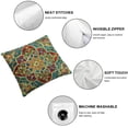 thumbnail image 4 of Awypu  Mandala Throw Pillow Cushion Cover, Ethnic Themed Pattern of Cultural Style Eastern Medieval Motifs Oriental and Folk Details, Decorative Square Accent Pillow Case,  2 pcs, Teal Indigo White, 4 of 6