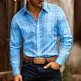 thumbnail image 2 of Men Fall Clothes,Men's Regular Fit Long-Sleeve Flannel Shirt Casual Button Down Lightweight Plaid Shirt Fashion Fall Outfits, 2 of 7