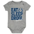 thumbnail image 3 of Newborn & Infant Royal/White/Heather Gray Indianapolis Colts Three-Pack Eat, Sleep & Drool Retro Bodysuit Set, 3 of 4