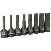 8 Pc 1/2 in. Drive Metric Impact Hex Socket Set