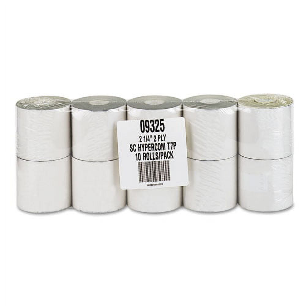 Iconex Impact Printing Carbonless Paper Rolls, 2.25" X 70 Ft, 10/pack | Bundle of 5 Packs White
