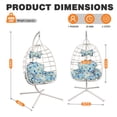thumbnail image 5 of Egg Chair Outdoor with Stand, Indoor Wicker Hanging Egg Swing Chair with Cushion & Headrest, 350lbs Capacity for Patio, Bedroom, 5 of 9
