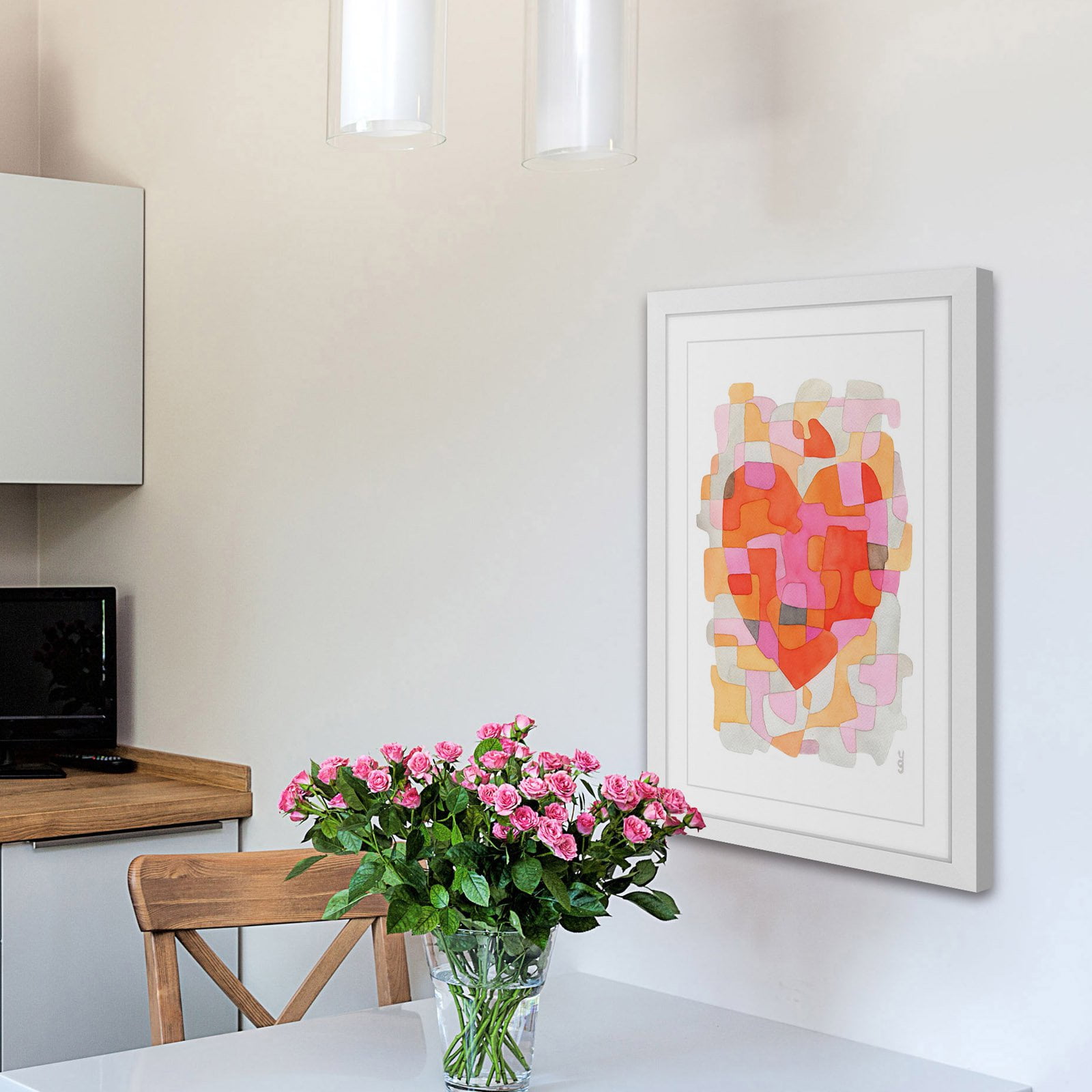 Marmont Hill 'Splash Of Heart' by Yolanta Gawlik Framed Painting Print