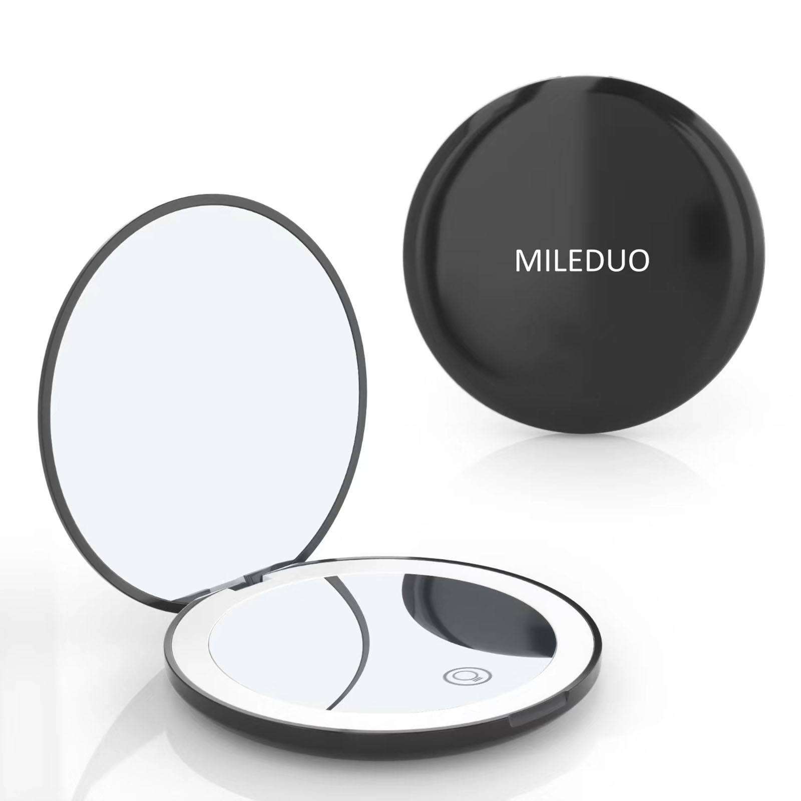 MILEDUO Travel Mirror with Light 1x/10x Compact Magnifying Mirror