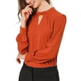 thumbnail image 1 of Dde San Patricio profesional Blusas de gade manlarcon cuello alto elegante pamujer  Rojo marrón XS, 1 of 6