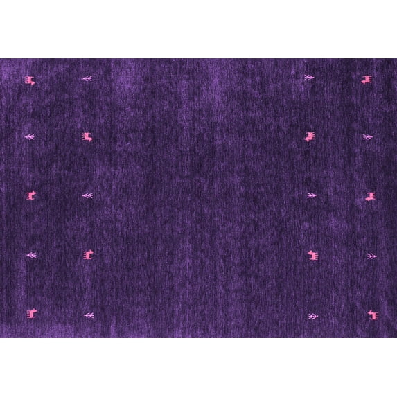 Ahgly Company Indoor Rectangle Abstract Purple Contemporary Area Rugs, 8' x 10'