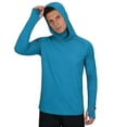 thumbnail image 4 of Aobny T Shirt Men UPF50+ Sun Shirt Solid T Shirt Hooded Big & Tall Long Sleeve Casual Shirts for Men,Blue,L, 4 of 6