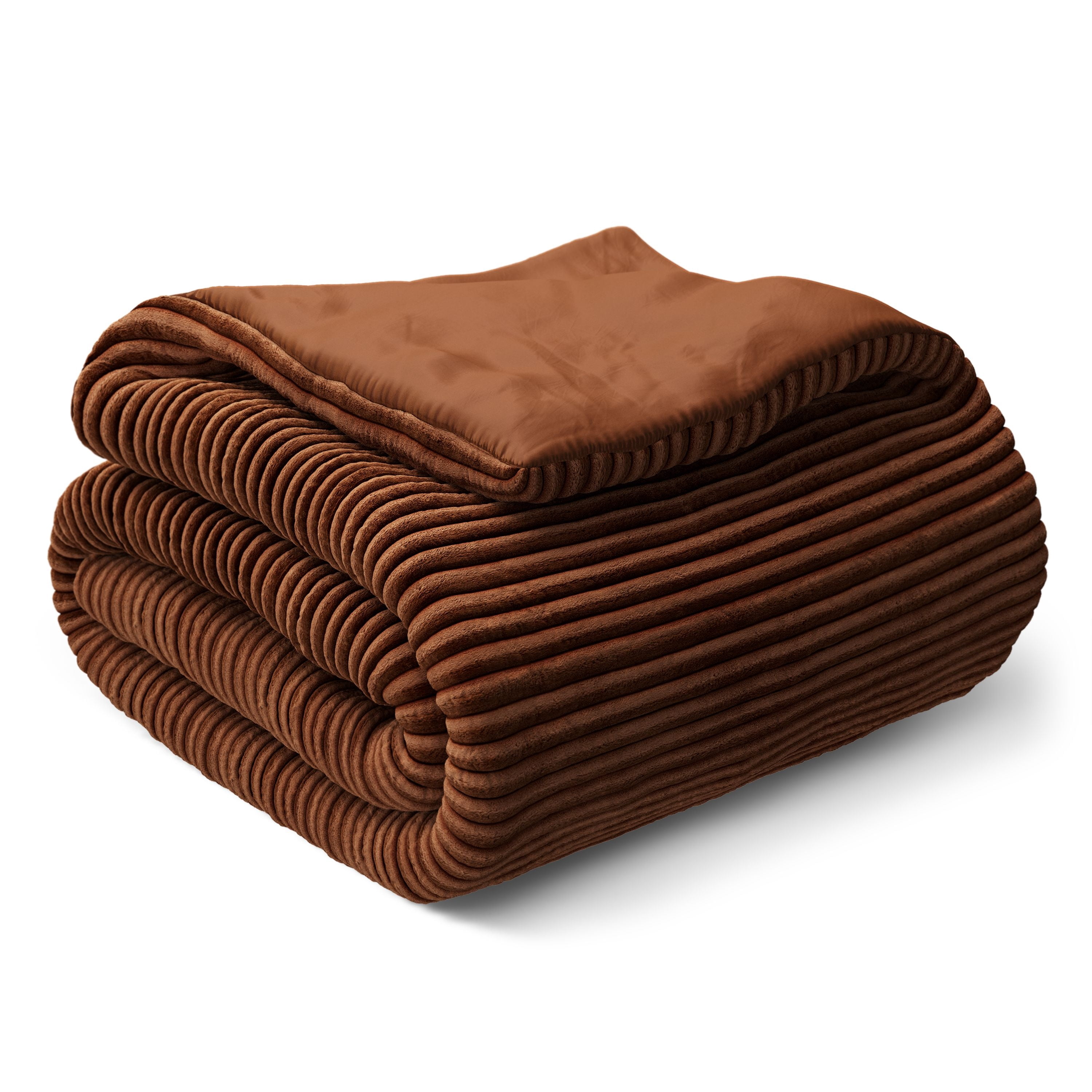 Mainstays Kids Orange Solid Plush Ribbed Corduroy Comforter Set, Full/Queen, 3 Pieces