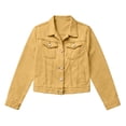 thumbnail image 2 of cocolona Cropped Denim Jacket for Women Button Down Long Sleeve Collared Jean Jacket Solid Color Fall Tops with Pockets, 2 of 5