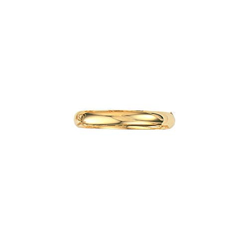 JewelStop 14k Yellow Gold 7/16 Inches High Polished Design Bangle Oversize