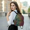 thumbnail image 6 of FORMRS Mini Backpack Purse for Women Travel Daypack Casual Shoulder Bag, Pink Block Pattern, 6 of 7