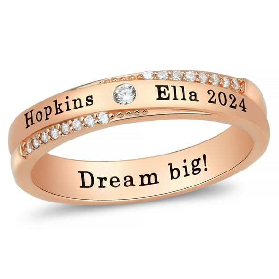 Ccjcinata Sterling Silver women's high school class rings-graduation class rings for women 2023-class rings for women high school customizable (Sterling Silver - Rose Gold Plated)