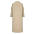 thumbnail image 4 of WCMZJ Womens Long Pea Coats Wool Blend Ankle Length Business Casual Trench Coats Long Sleeve Open Front Dressy Jackets Khaki L, 4 of 8