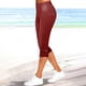 thumbnail image 2 of Leggings capri de cintura alta para mujer: pantalones de yoga elásticos, corte ajustado, capris deportivos con cintura elástica., 2 of 6