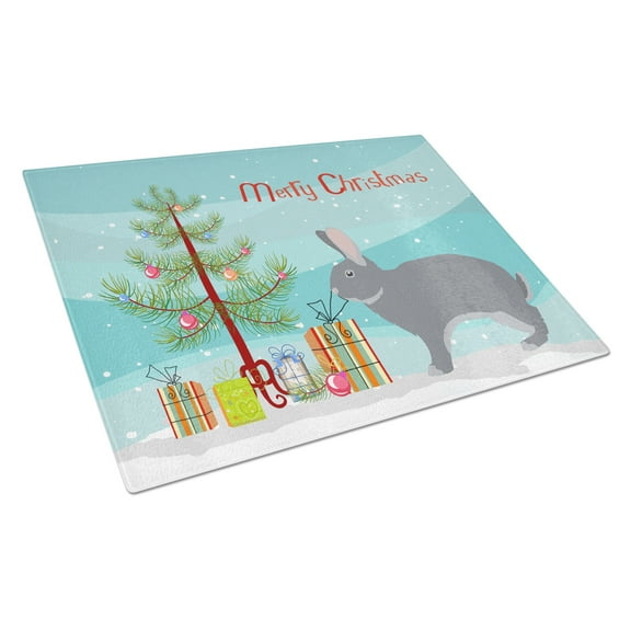 Caroline's Treasures Giant Chinchilla Rabbit Christmas Glass Cutting Board Large
