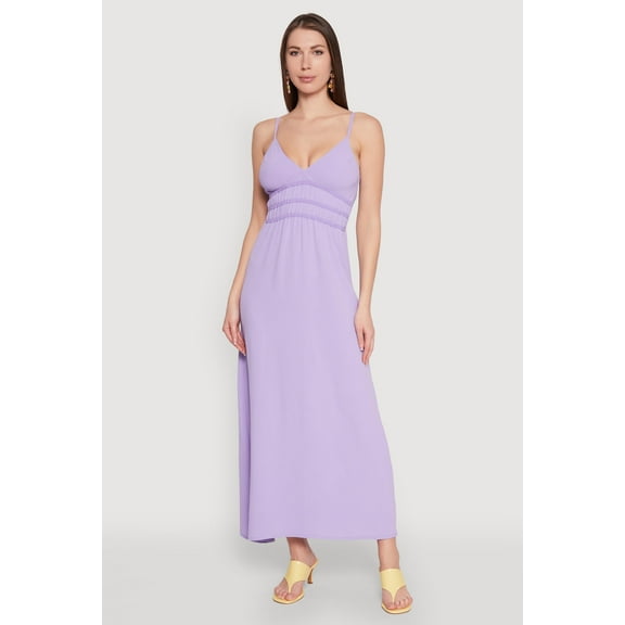 Womens V Neck Empire Waist Maxi Dress