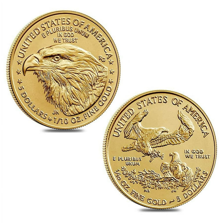 U.S. Mint 1/10 oz Gold American Eagle $5 Coin, BU, Random Year