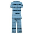 thumbnail image 4 of hotojiny Womens Pajama Sets Short Sleeve Button Down Sleepwear Top and Capri Pants with Pockets 2 Piece Lounge Sets, 4 of 5
