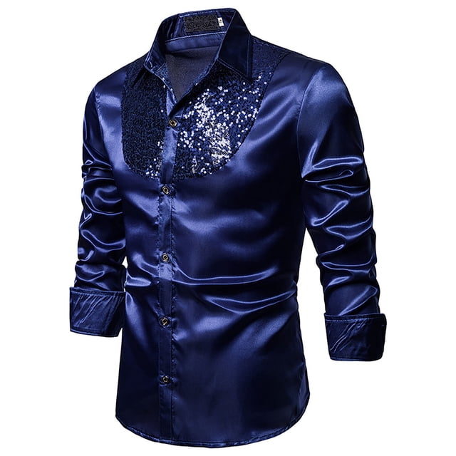 Camisa de Manga Larga Con Lentejuelas Casuales de Moda de Otoño E Invierno Para Hombres Odeerbi ODB-6