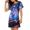 thumbnail image 2 of Sikiie Book Glowing Mushrooms Print Women's Short-sleeved Nightdress, Round Neck Pullover Nightdress Pajamas Summer Home Wear, 2 of 6
